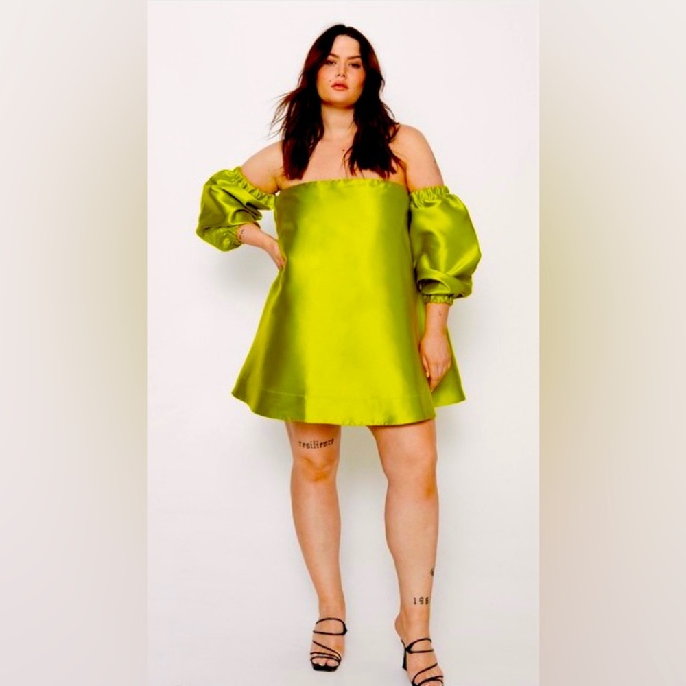 Nasty Gal Structured Bardot Puff Sleeve Mini Dress